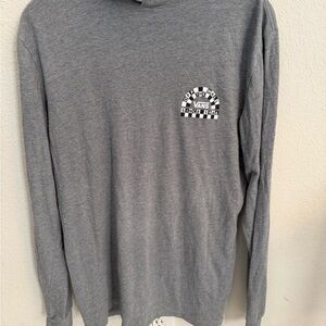 Trendy Casual Athletic skate Streetwear Vans M Gray L/S Tee Hoodie Off the Wall